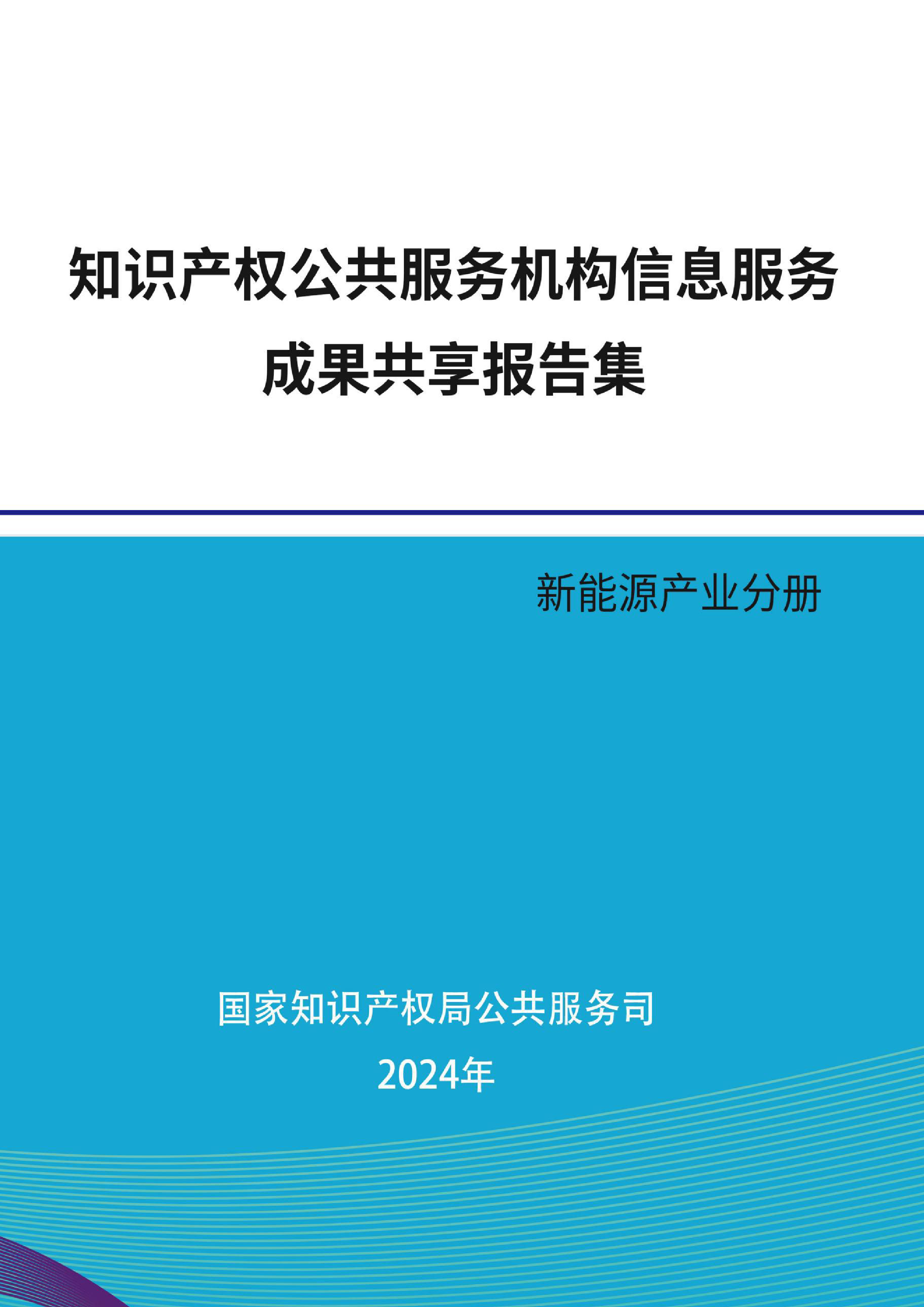 国家知识产权局2024知识产权公共服务机构信息服务成果共享报告集-新能源产业分册87页